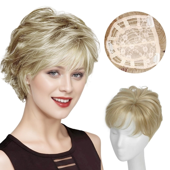 Other - Short Pixie Cut Hair Toppers for Women with Thinning Hair‎ - Clip-In Synthetic